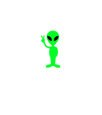 UFO Alien model alb pe tricou