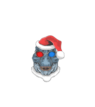 Santasaurus Rex model negru pe tricou