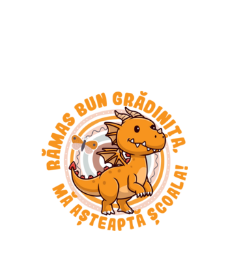 Rămas bun grădiniță, mă așteaptă școala! model alb pe tricou