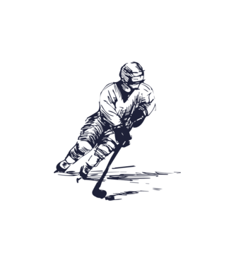 Hockey player model alb pe tricou