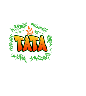Graffiti tata model negru pe tricou