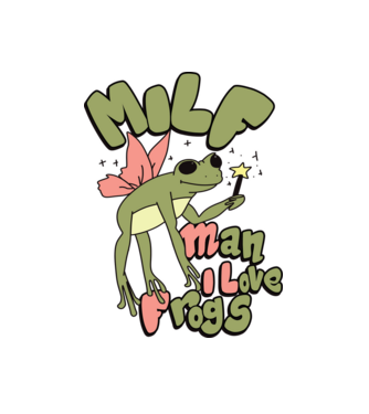 MILF man i love frogs model alb pe tricou