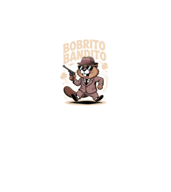 Bobrito Bandito model negru pe tricou