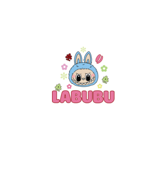 Labubu model negru pe tricou