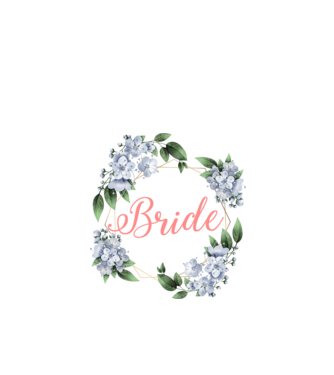 BRIDE blue floral model alb pe tricou