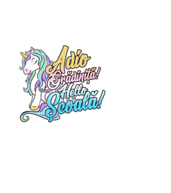 Adio grădiniță! Hello școală! model albastru deschis pe tricou