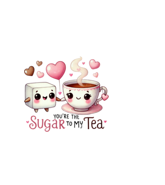 Sugar to my Tea model alb pe tricou