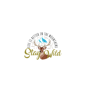 Stay wild Cerb model alb pe tricou