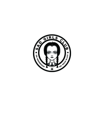 WEDNESDAY Sad Girls Club model negru pe tricou