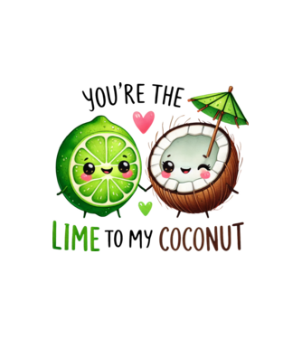 Lime to my Coconut model alb pe tricou