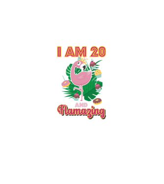 FLAMAZING Birthday 20 Years old model alb pe tricou