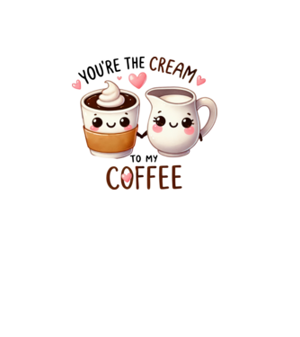 Cream to my Coffee model alb pe tricou