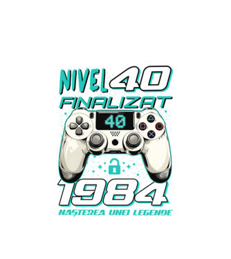 Nivel finalizat 40 1985 model alb pe tricou
