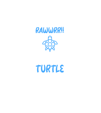 Rawwr turtle model negru pe tricou