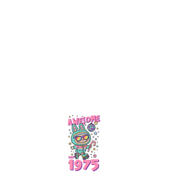 Awesome since 1975 - Labubu model alb pe tricou