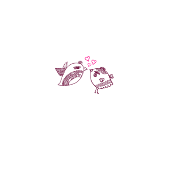 lovebirds model alb pe tricou