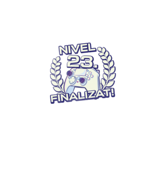 Nivel 23 finalizat! model negru pe tricou