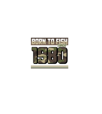 Born to fish since 1980 model negru pe tricou