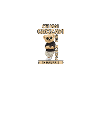 Teddy cel cool ianuarie model negru pe tricou