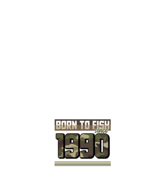 Born to fish since 1990 model albastru închis pe tricou