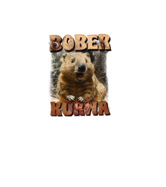 BOBER wombat model negru pe tricou