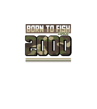 Born to fish since 2000 model negru pe tricou
