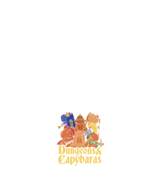 Dungeons and Capybaras model alb pe tricou