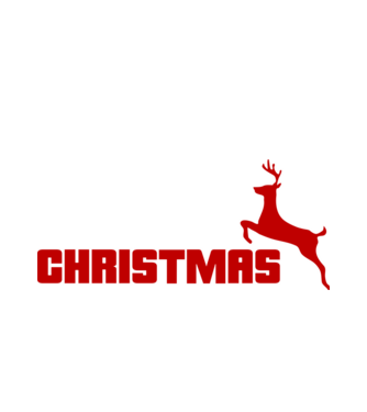 Christmas logo model alb pe tricou