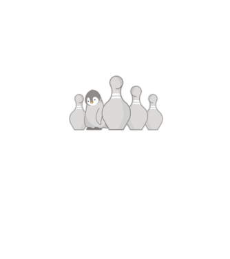 Bowling pinguin model gri pe tricou