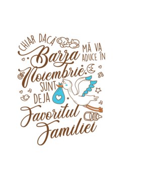 Favoritul familiei NOIEMBRIE model albastru deschis pe tricou