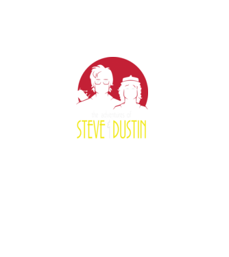 steve and dustin model negru pe tricou