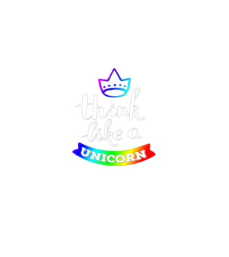 I think like a UNICORN model negru pe tricou