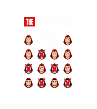 the resistance la casa de papel model alb pe tricou