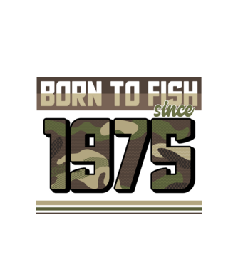 Born to fish since 1975 model alb pe tricou