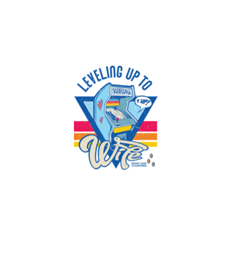 Retro gamer engaged level up to wife model nisipiu pe tricou