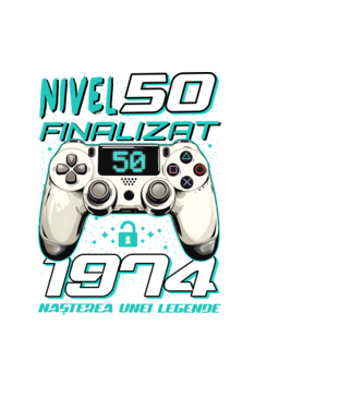 Nivel finalizat 50 1975 model negru pe tricou