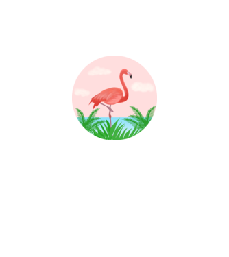 Flamingo model alb pe tricou