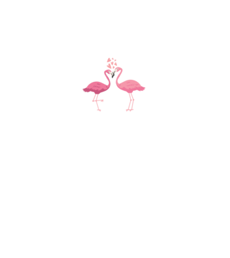 FLAMINGO ÎNDRĂGOSTIȚI model alb pe tricou