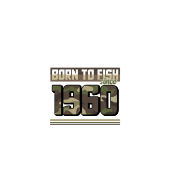 Born to fish since 1960 model nisipiu pe tricou
