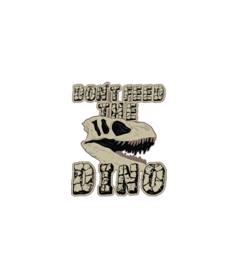 Dont feed the dino model negru pe tricou