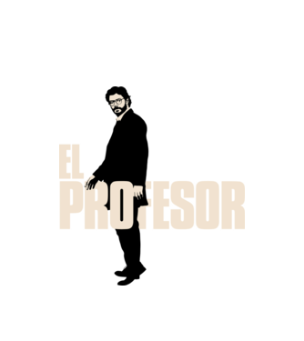 el professor la casa de papel model alb pe tricou