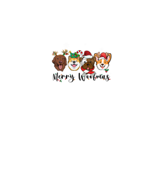 Merry woofmas 2 model alb pe tricou