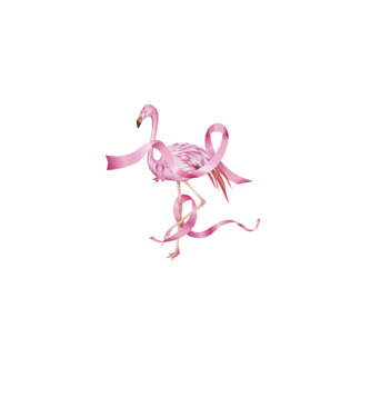 Împotriva Cancerului de sân flamingo model negru pe tricou