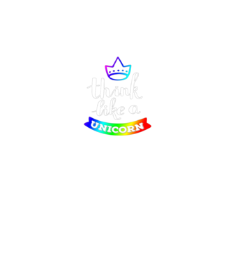 I think like a UNICORN model negru pe tricou