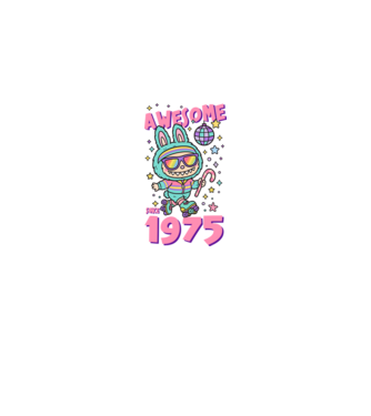 Awesome since 1975 - Labubu model negru pe tricou