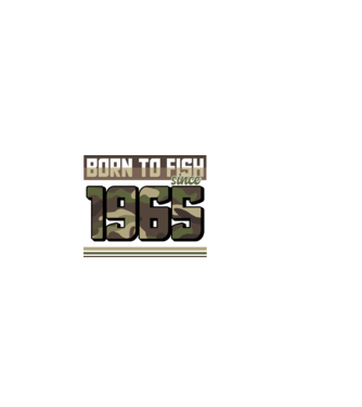 Born to fish since 1965 model negru pe tricou