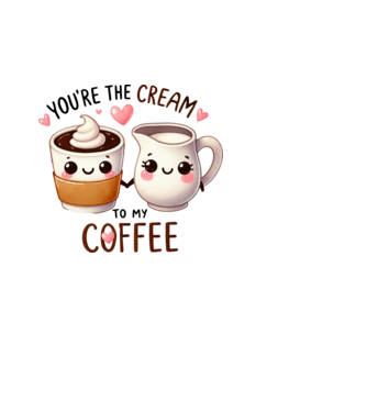 Cream to my Coffee model alb pe tricou