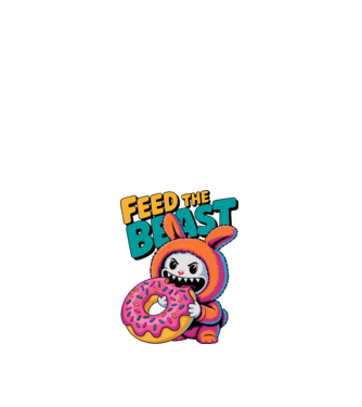 Feed the beast model alb pe tricou