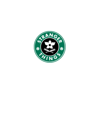 stranger things starbucks model gri pe tricou