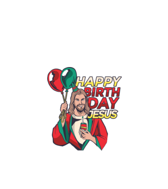 Happy Birtday Jesus! model negru pe tricou